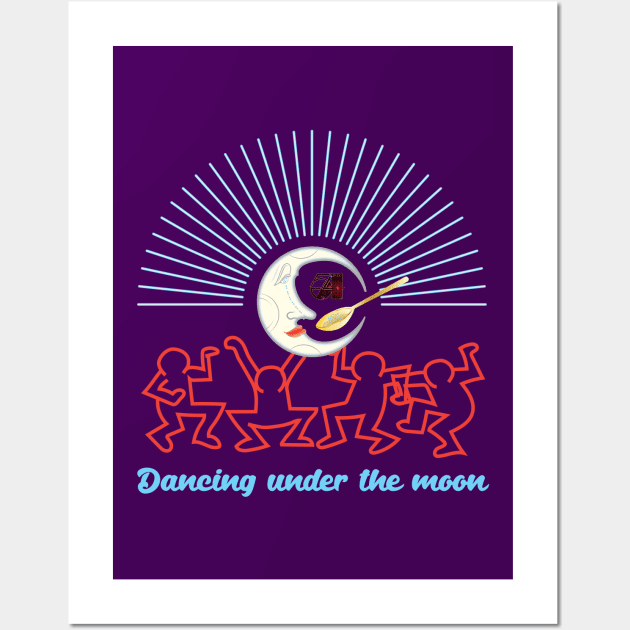 Dancing under the moon - Moon spoon (Studio 54) Wall Art by dojranliev